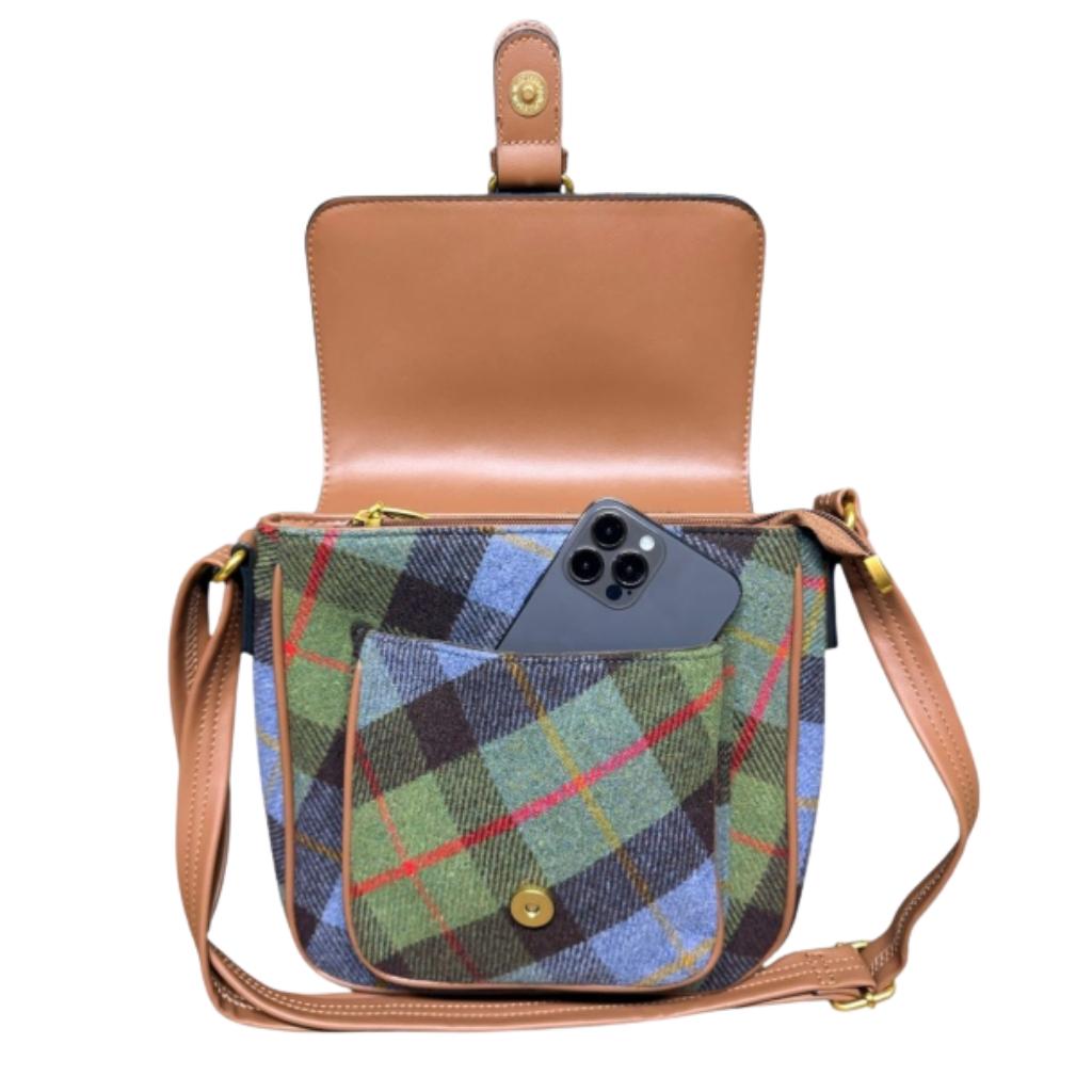 Burgundy Tweed Crossbody Bag