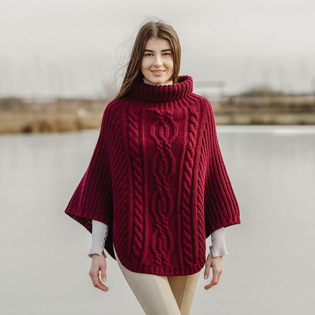 Cable Stitch Poncho - The Celtic Gift Store - 