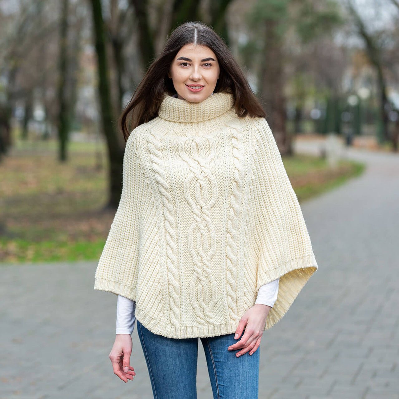 Cable Stitch Poncho - The Celtic Gift Store - 