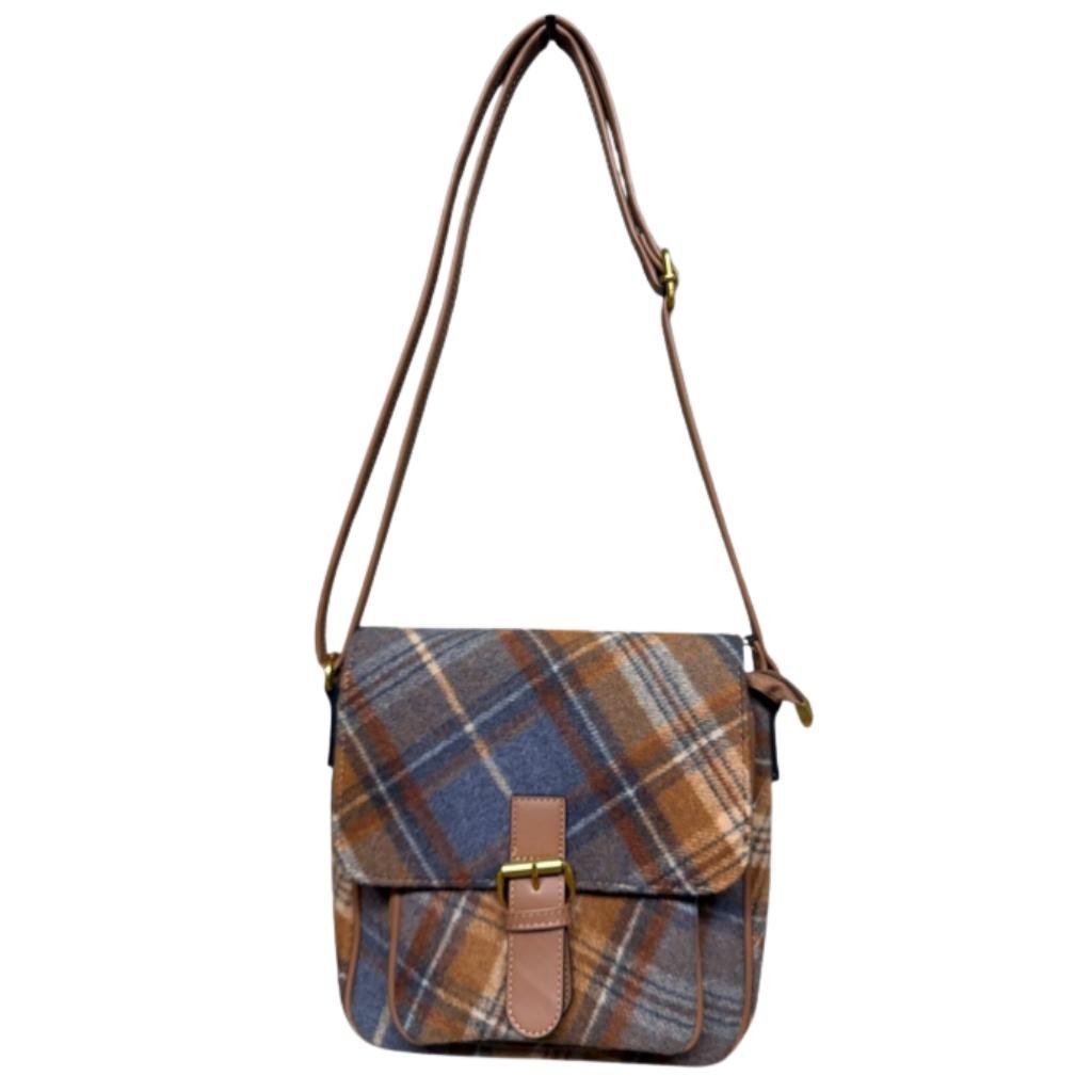 Camel Tweed Crossbody Bag