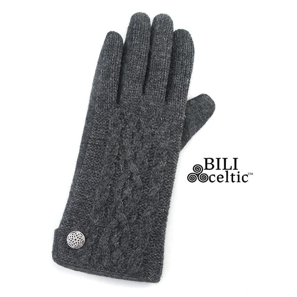 Celtic Cable Knit Gloves - Charcoal - The Celtic Gift Store - Clothing Accessories