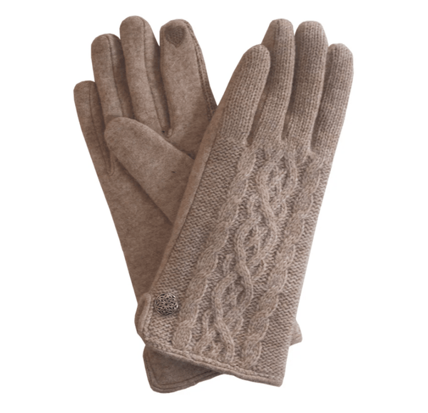 Celtic Cable Knit Gloves - Tan - The Celtic Gift Store - Clothing Accessories