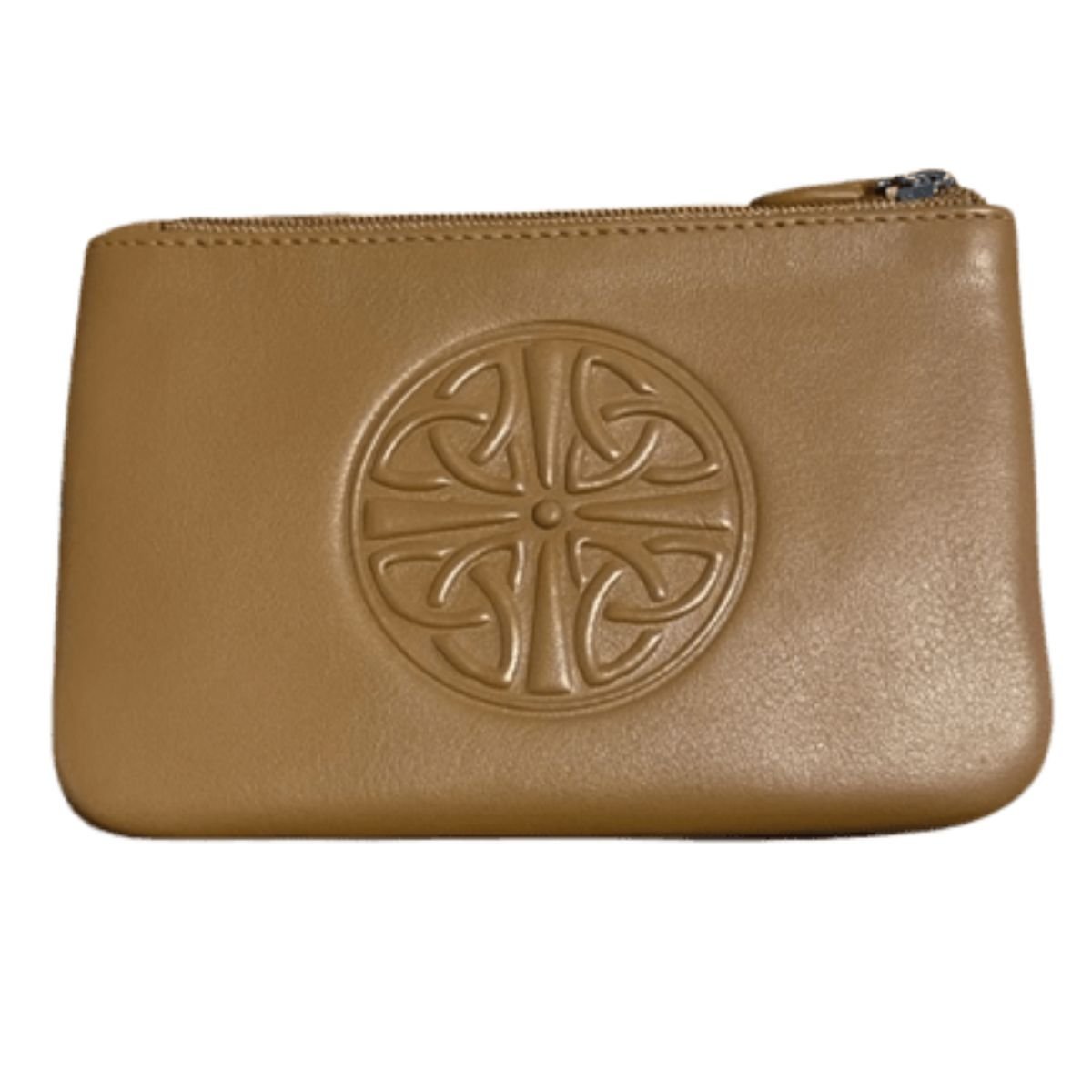 Celtic Knot Leather Coin Purse - Camel