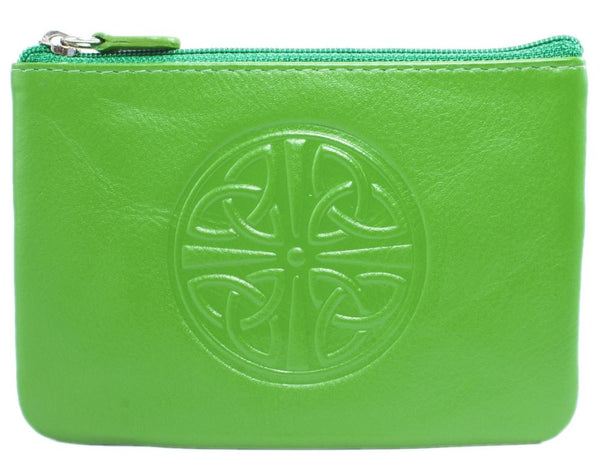Celtic Knot Leather Coin Purse - Emerald - The Celtic Gift Store - Wallets