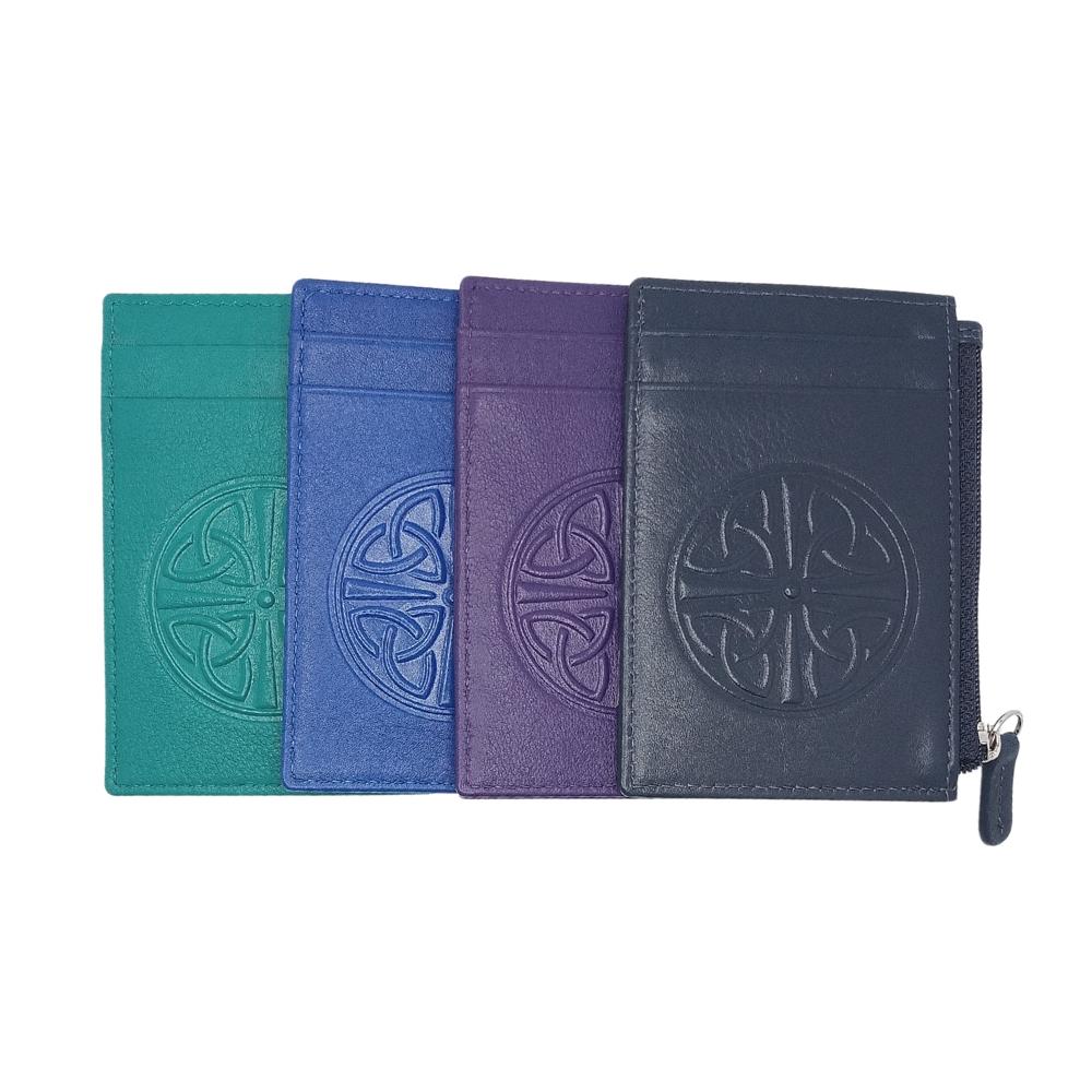 Celtic Knot Leather Wallet - Aqua