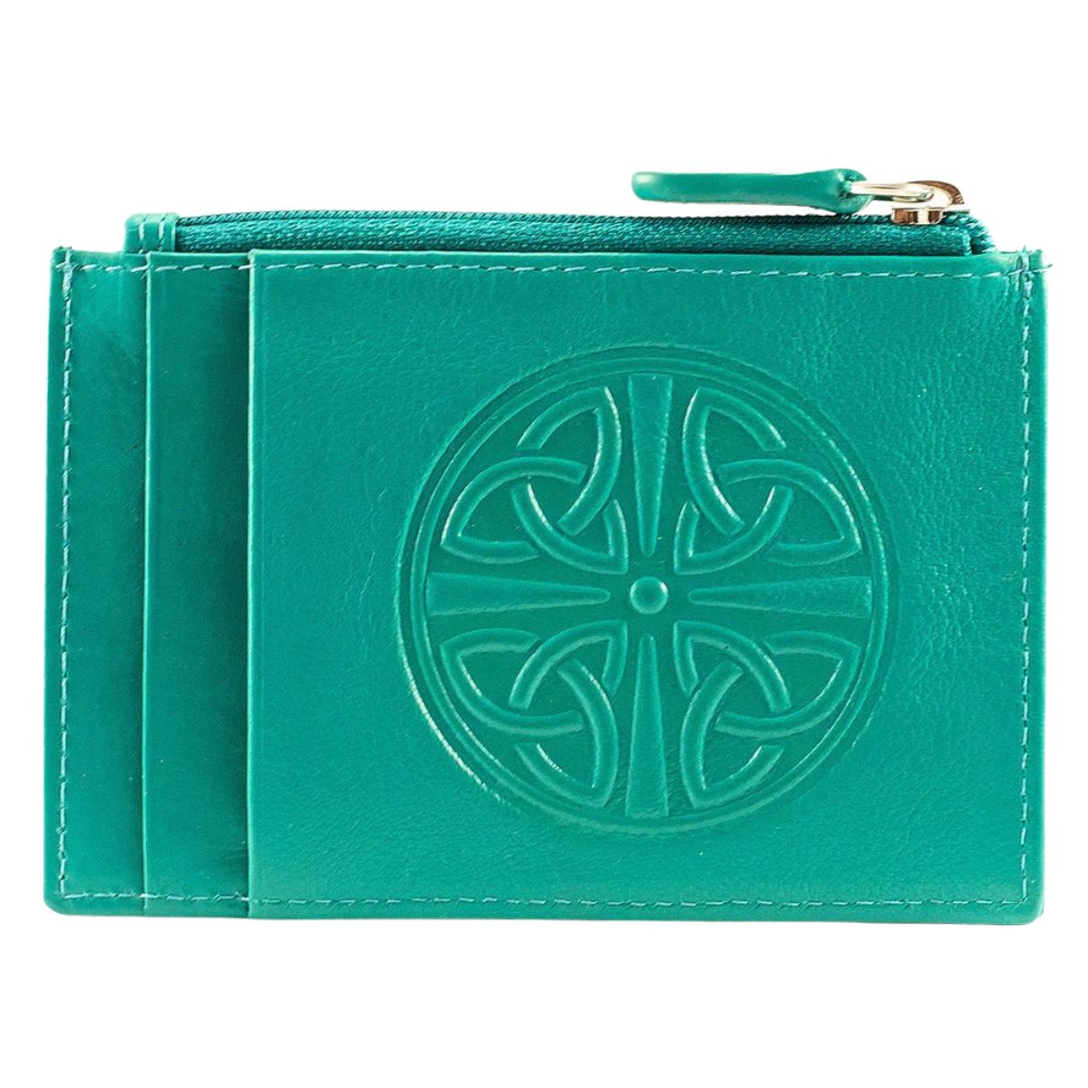 Celtic Knot Leather Wallet - Aqua