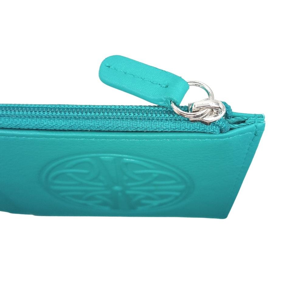Celtic Knot Leather Wallet - Aqua
