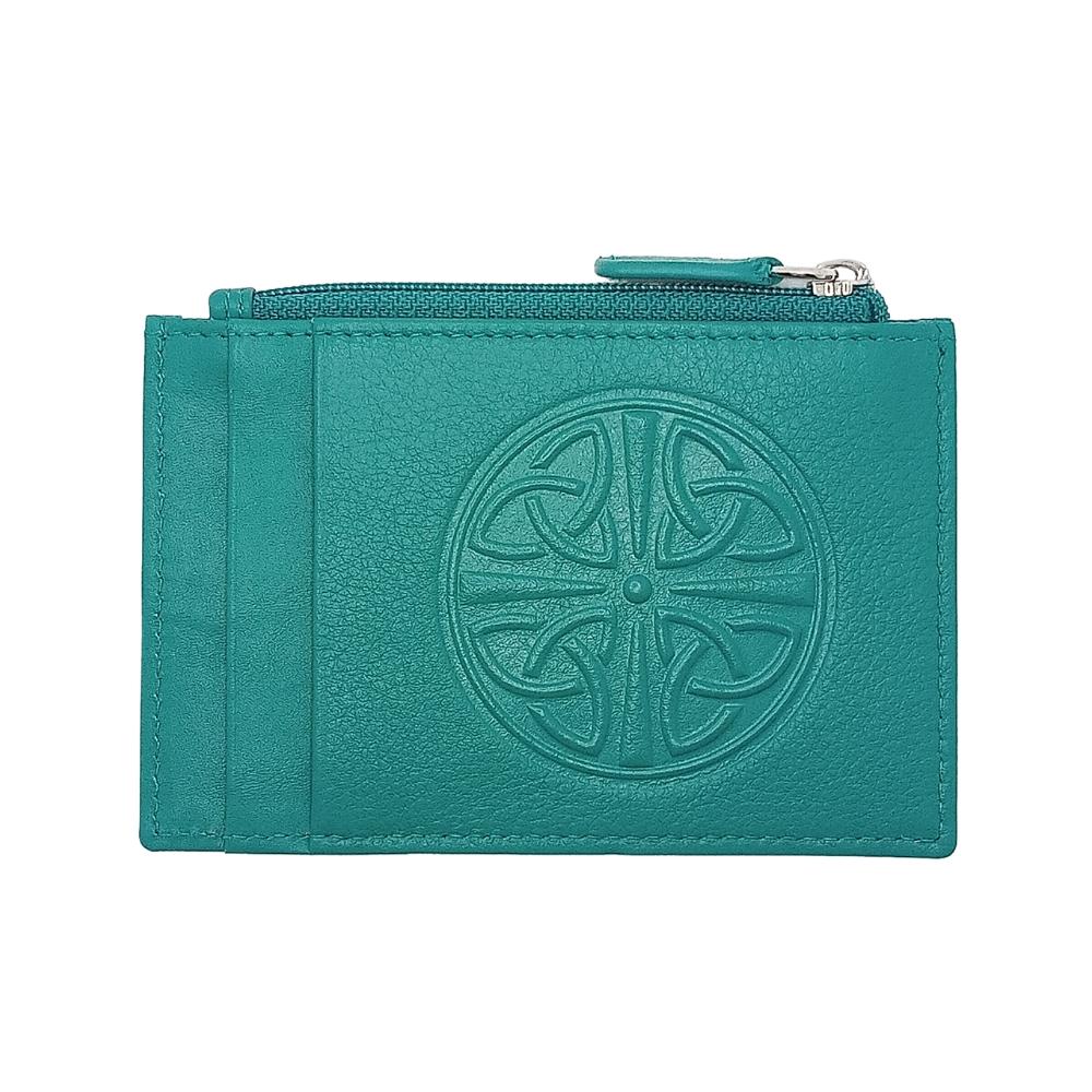 Celtic Knot Leather Wallet - Aqua