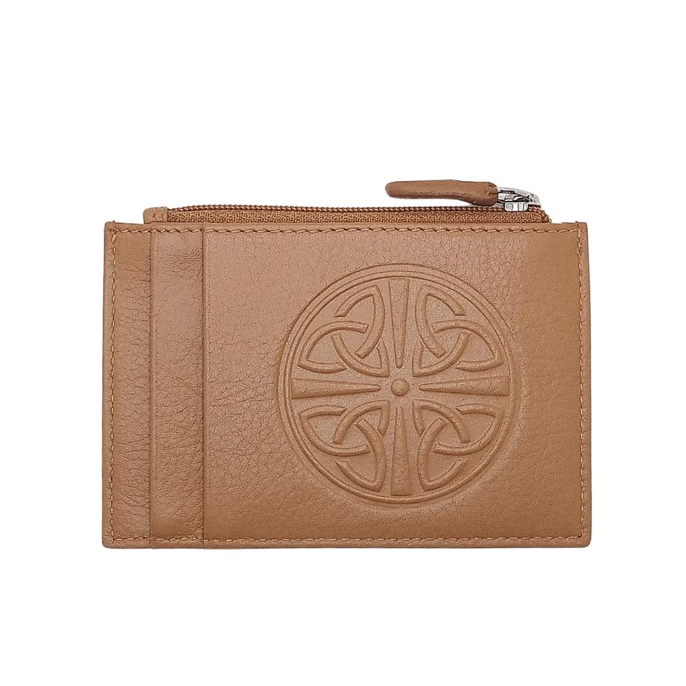 Celtic Knot Leather Wallet- Camel