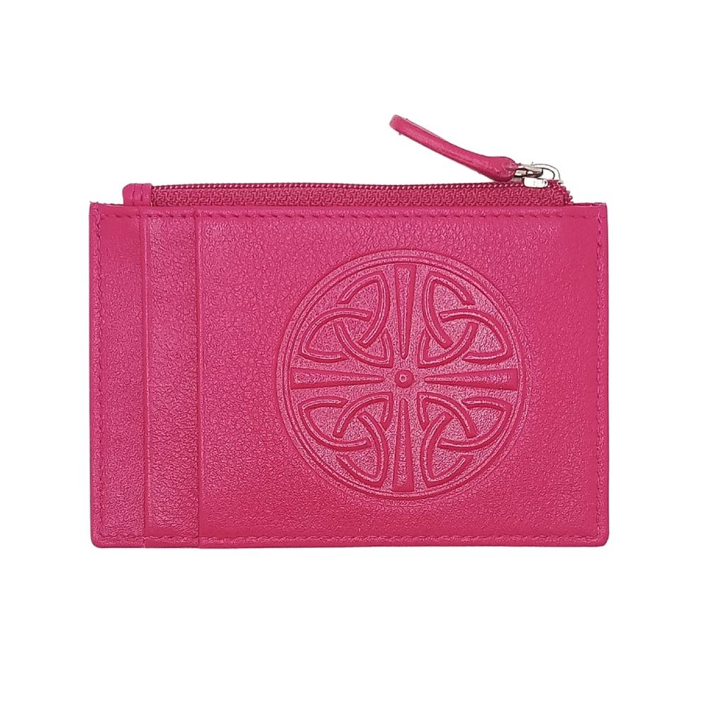 Celtic Knot Leather Wallet - Hot Pink