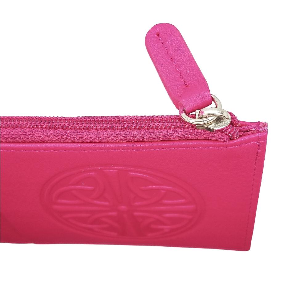 Celtic Knot Leather Wallet - Hot Pink