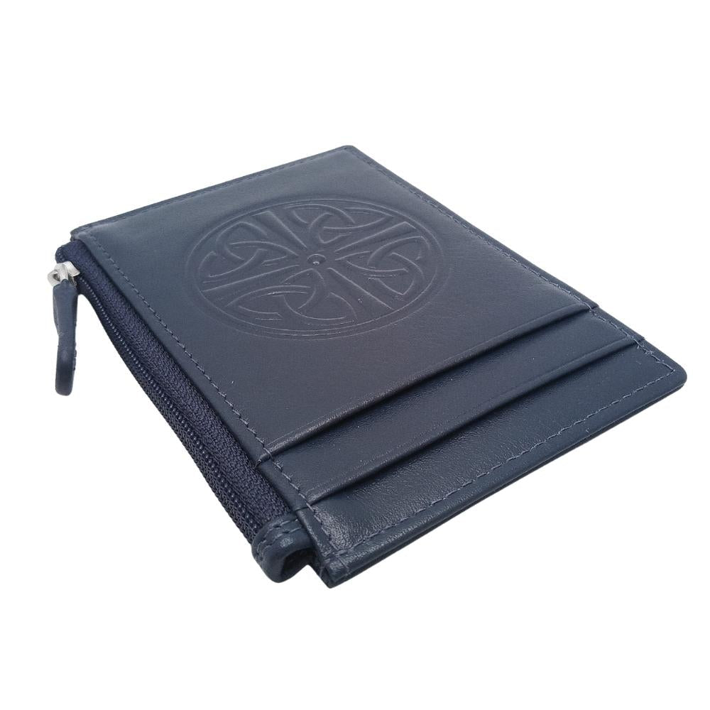 Celtic Knot Leather Wallet - Navy