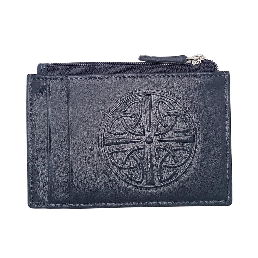 Celtic Knot Leather Wallet - Navy