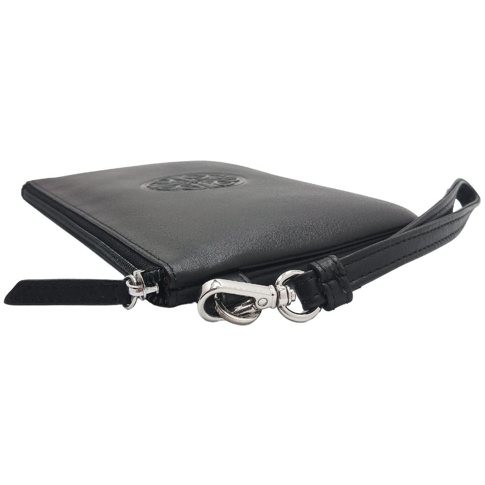 Celtic Knot Leather Wristlet- Black