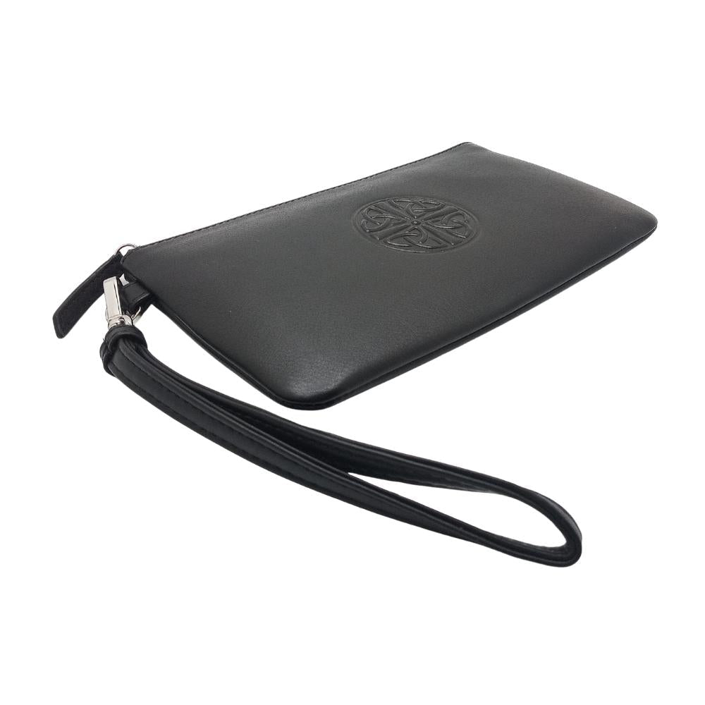 Celtic Knot Leather Wristlet- Black