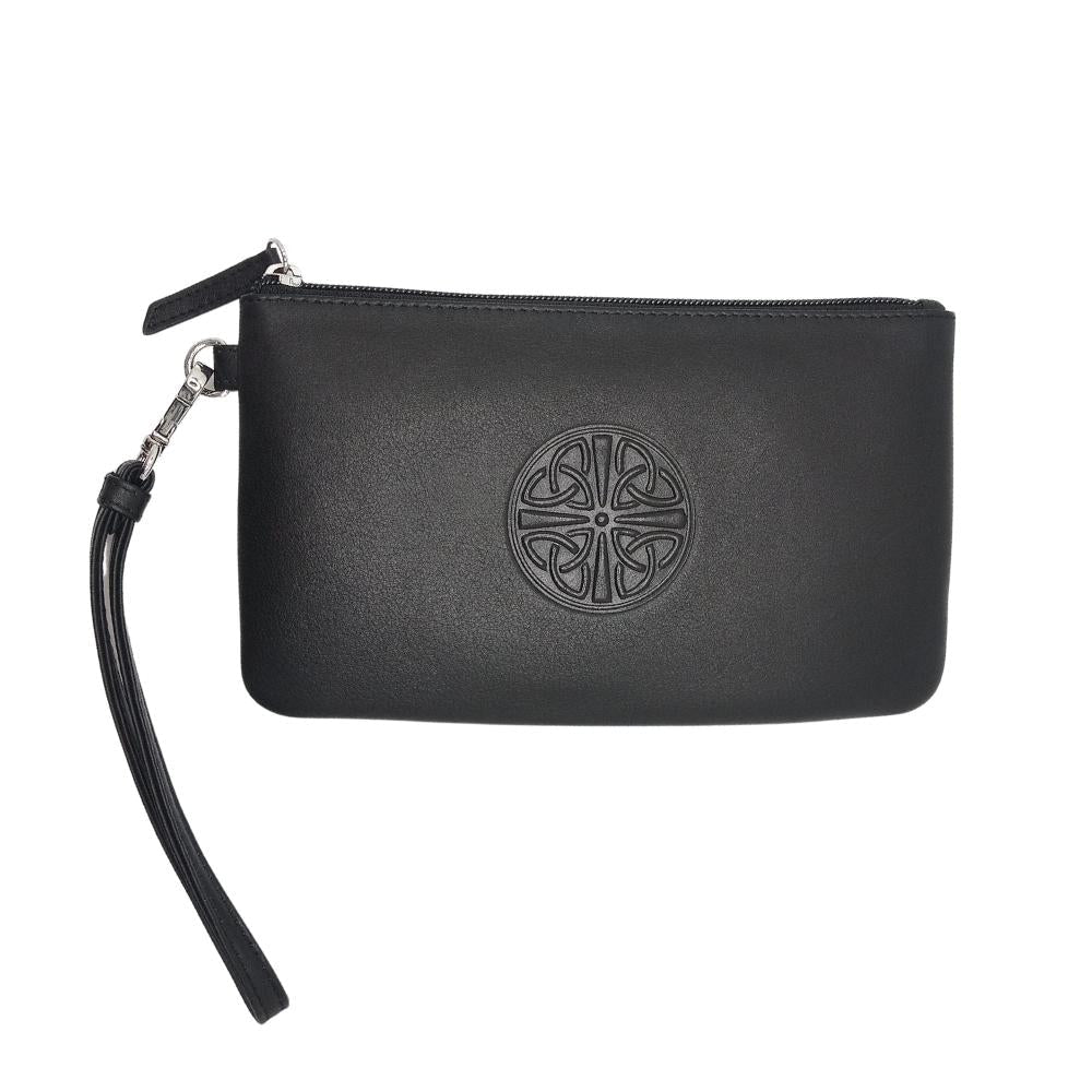 Celtic Knot Leather Wristlet- Black