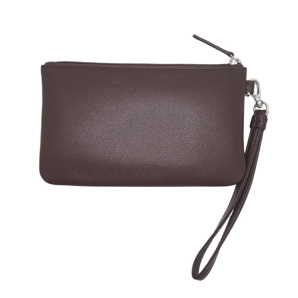 Celtic Knot Leather Wristlet- Brown