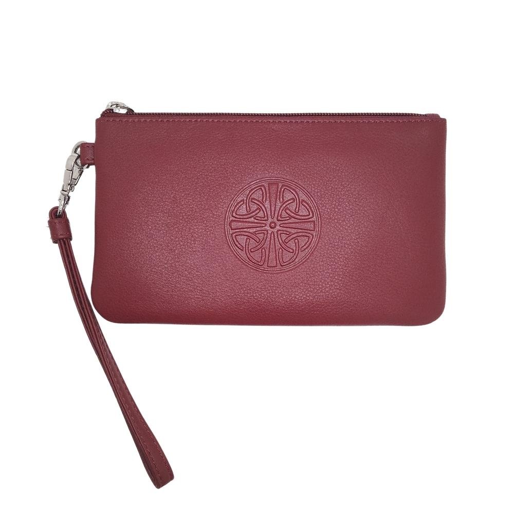 Celtic Knot Leather Wristlet- Merlot
