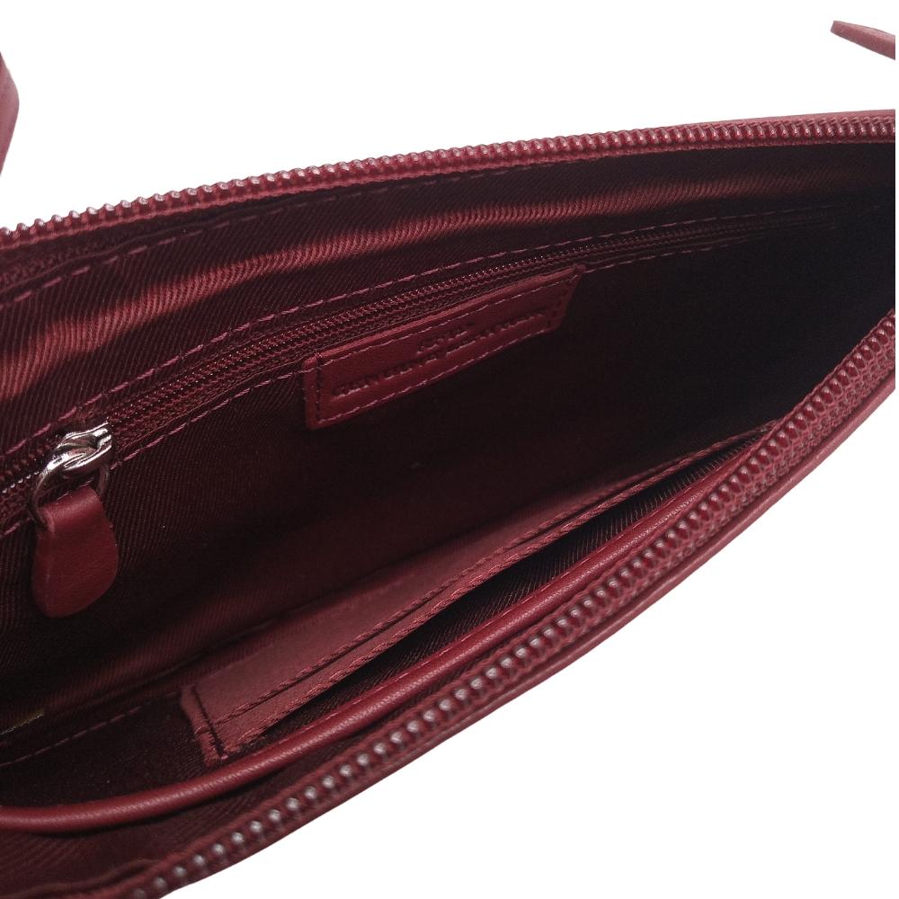 Celtic Knot Leather Wristlet- Merlot