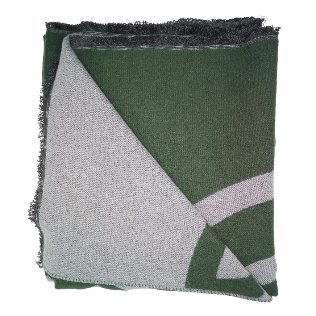 Celtic Knot Two-Toned Scarf - Dark Green and Grey by Celtic Ore - Scarves & Shawls
