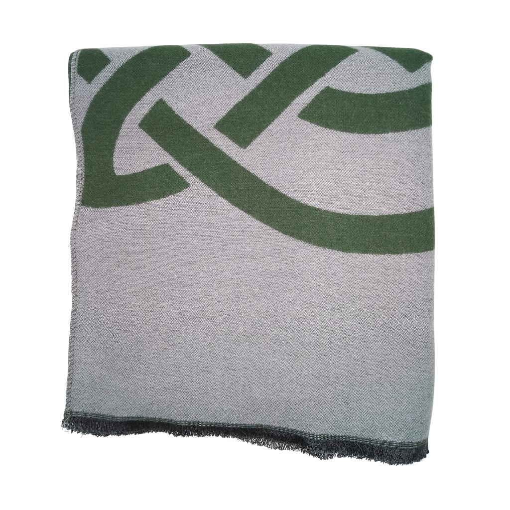Celtic Knot Two-Toned Scarf - Dark Green and Grey by Celtic Ore - Scarves & Shawls