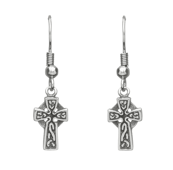 Celtic Legends Pewter Celtic Cross Earrings - The Celtic Gift Store - Earrings