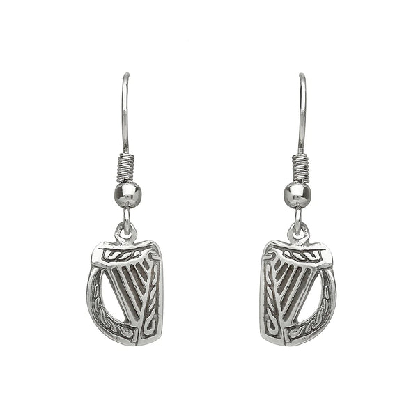 Celtic Legends Pewter Harp Earrings - The Celtic Gift Store - Earrings