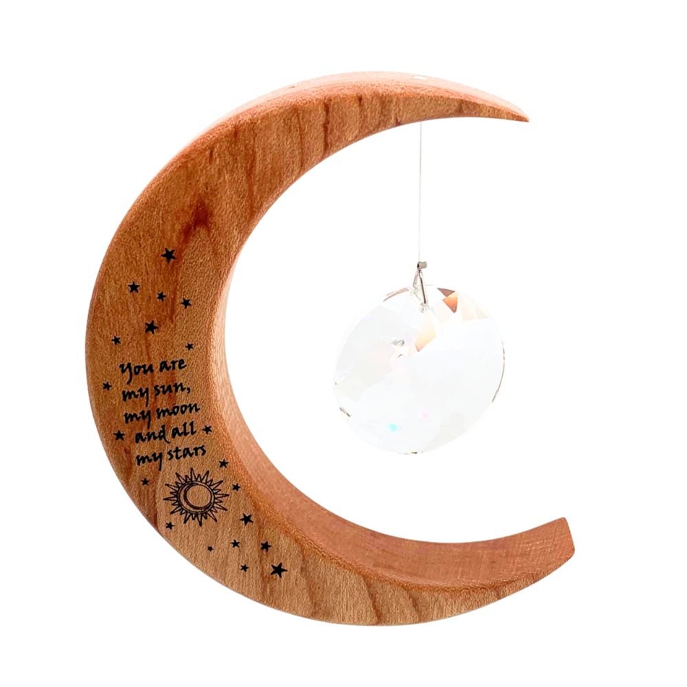 Celtic Moon Suncatcher- Crystal Sun Moon and Stars (Medium) - The Celtic Gift Store - Gifts