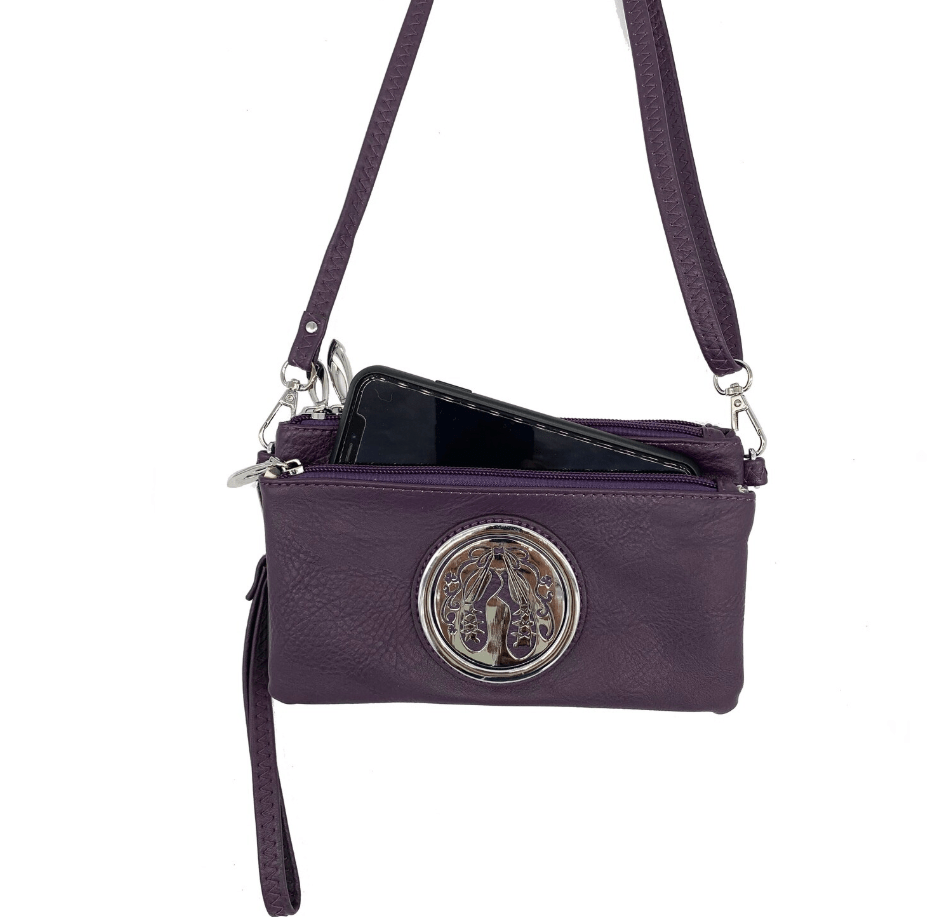 Celtic Tree of Life Tri Zip Pocket Bag - Dark Grey - The Celtic Gift Store - Handbags
