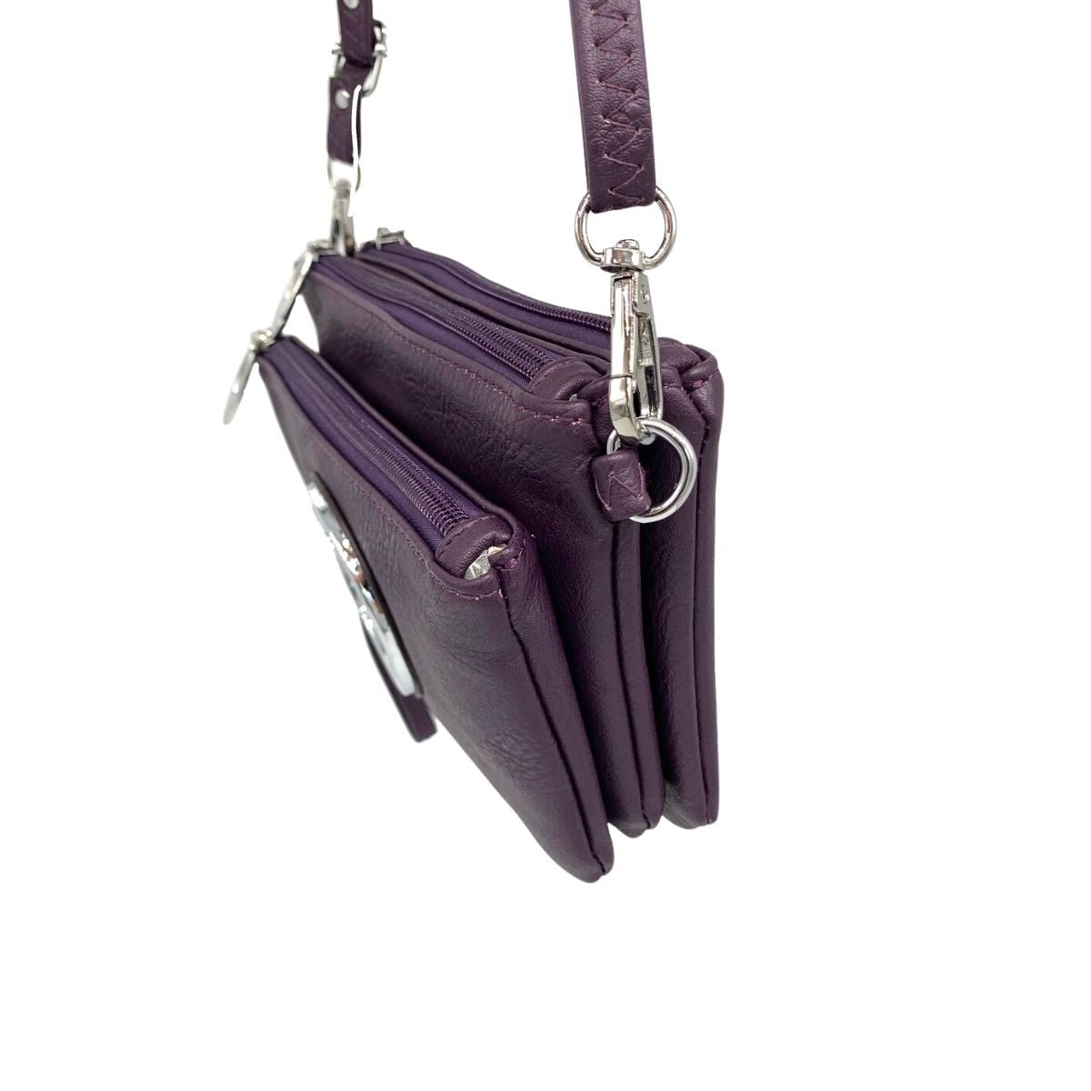 Celtic Tree of Life Tri Zip Pocket Bag - Dark Grey