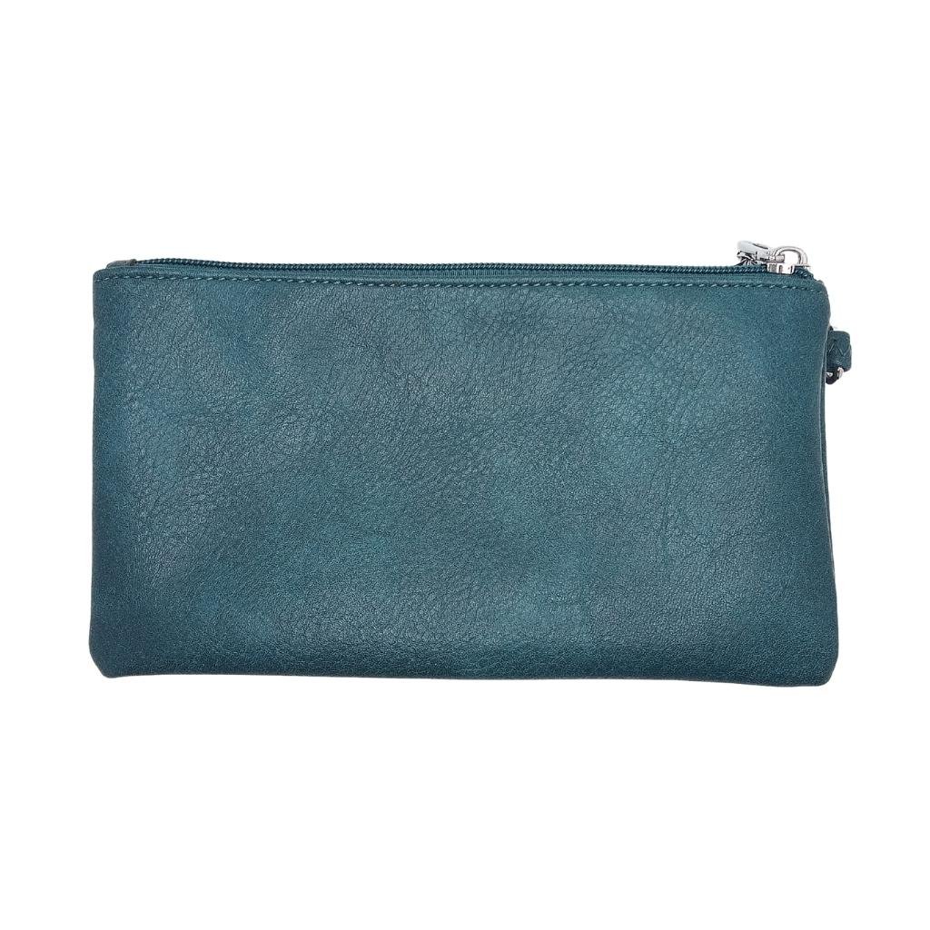 Celtic Tree of Life Tri Zip Pocket Bag- Teal