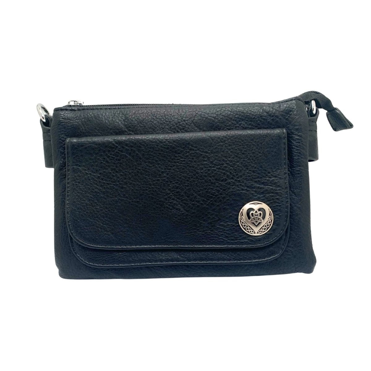 Celtic Trinity Heart Cell Phone Pocket Bag- Black - The Celtic Gift Store - Accessories - Bags