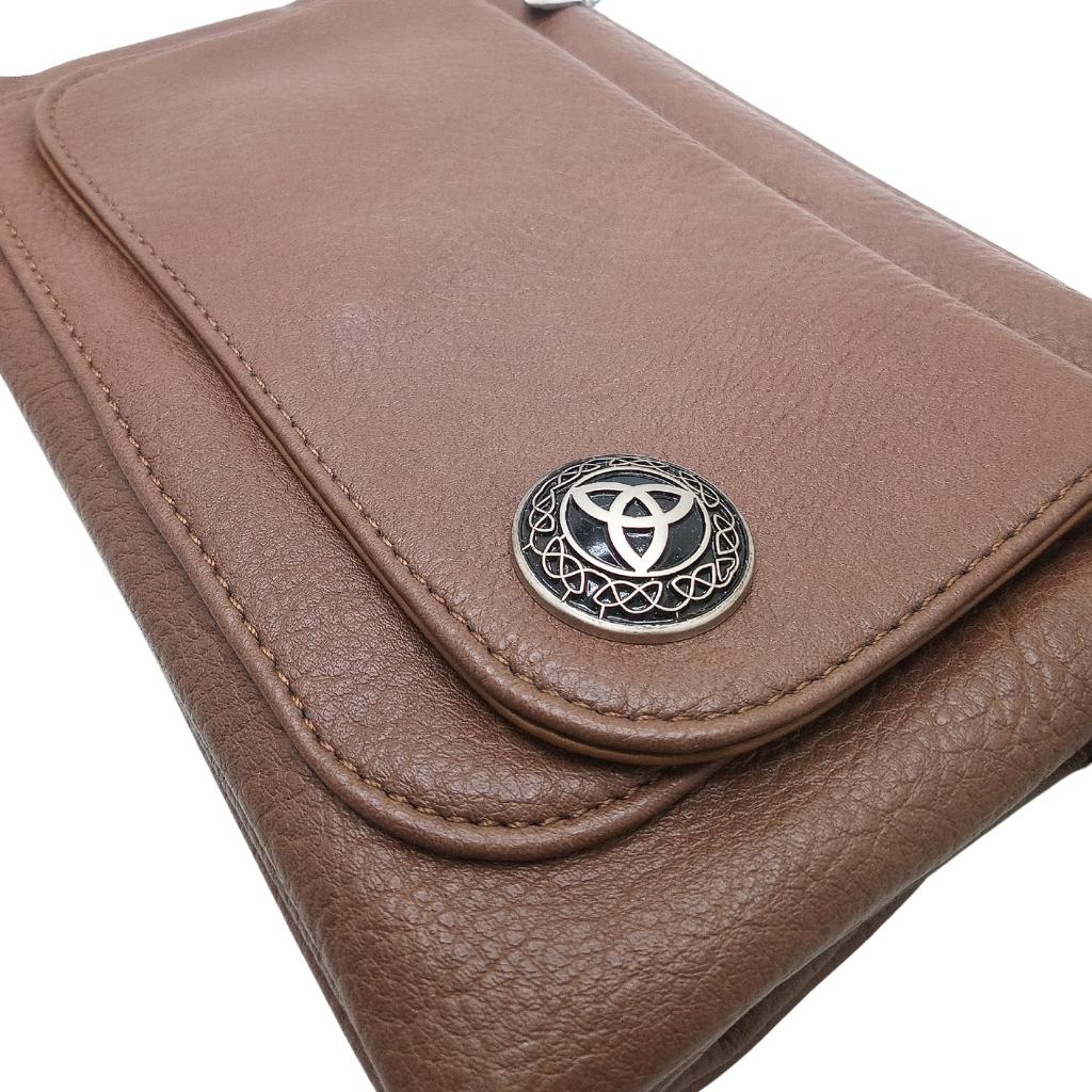 Celtic Trinity Knot Cell Phone Pocket Bag- Mocha