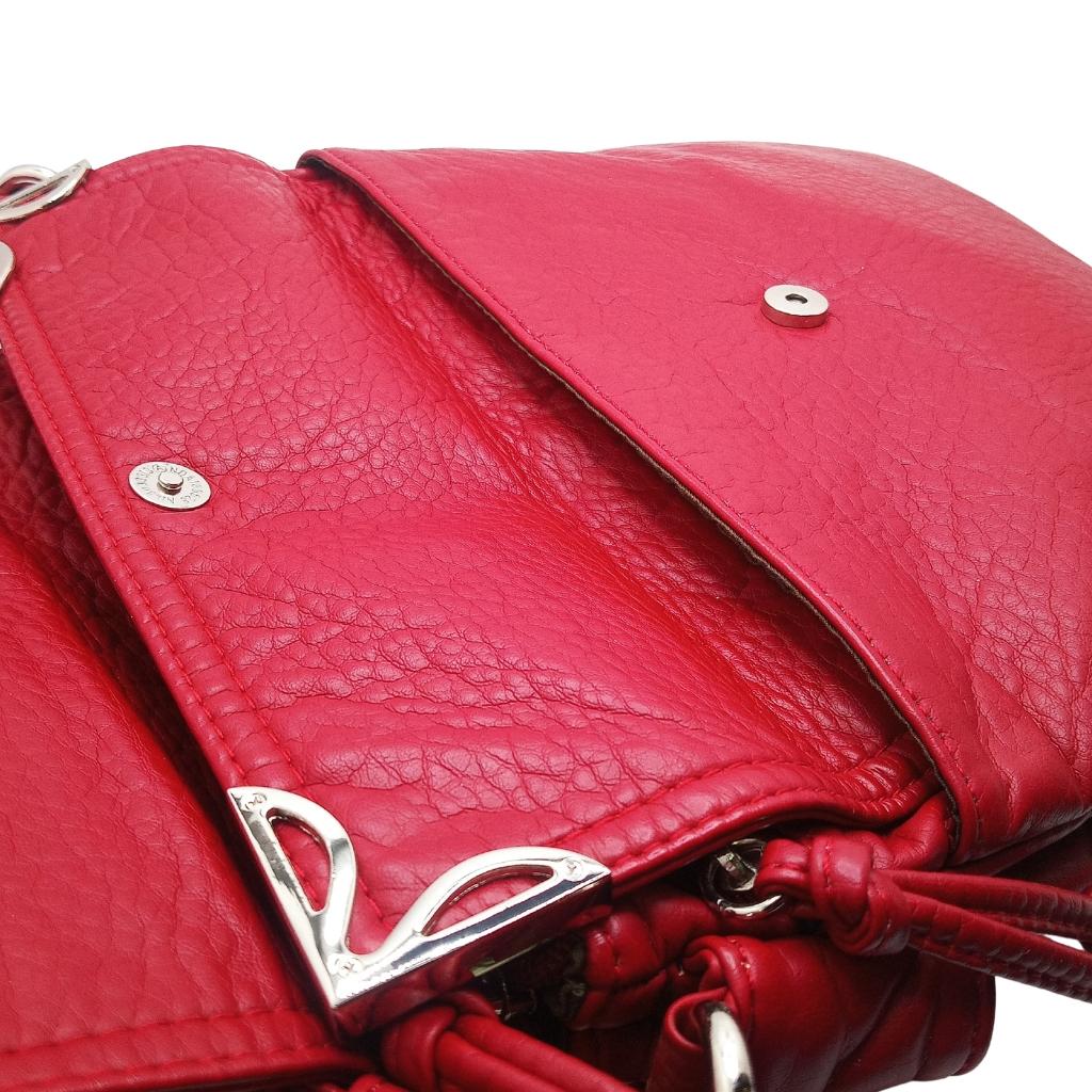 Celtic Trinity Knot Double Flap Crossbody Bag - Red