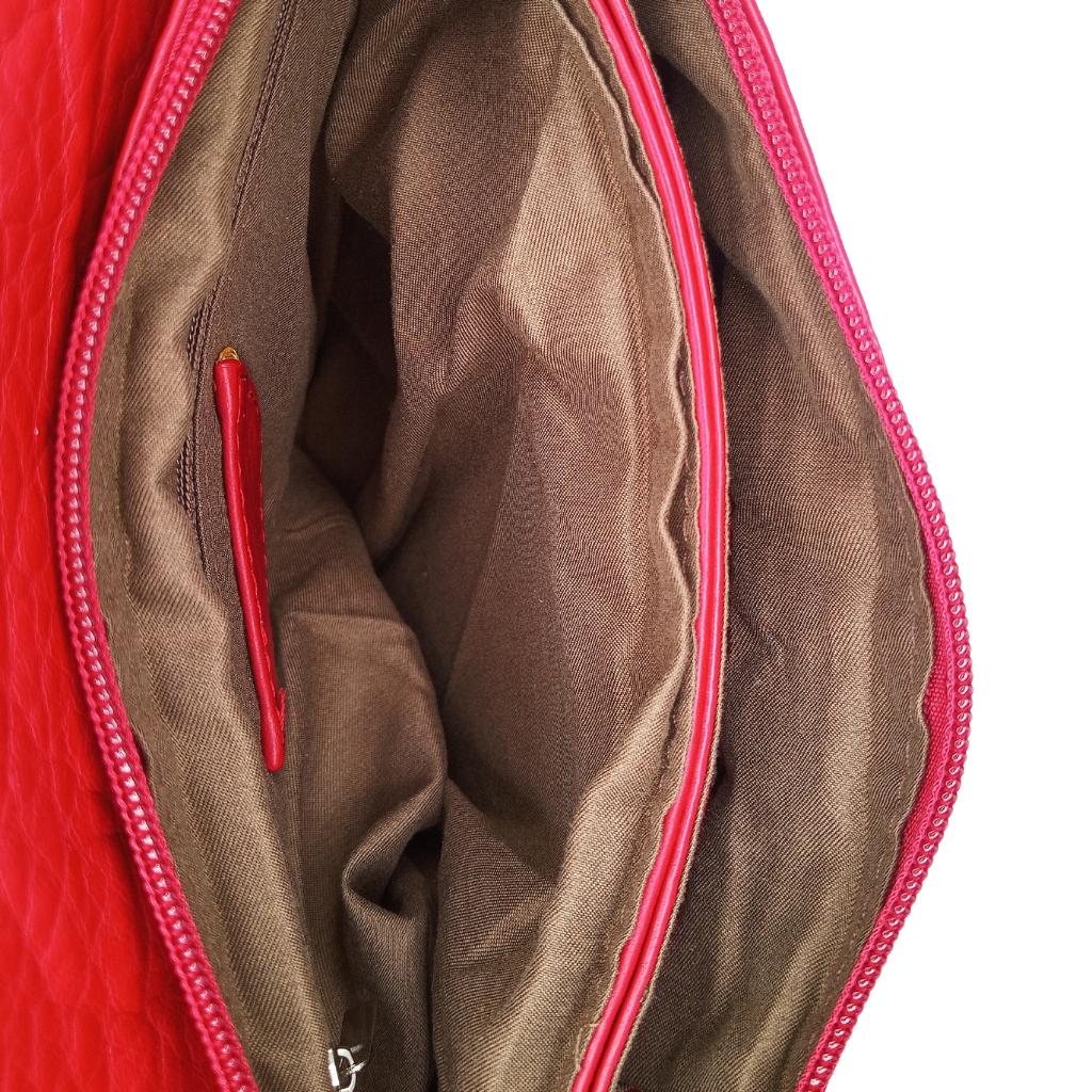 Celtic Trinity Knot Double Flap Crossbody Bag - Red
