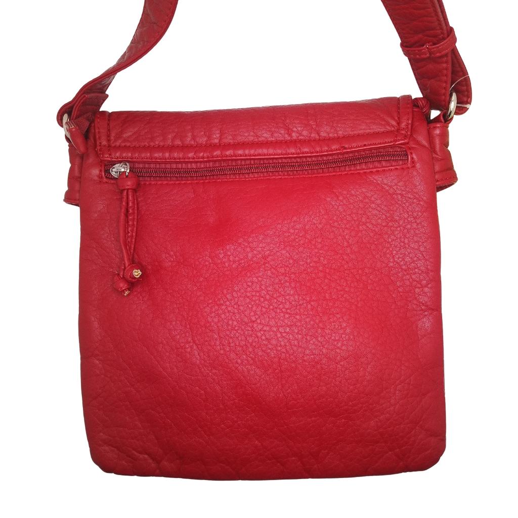 Celtic Trinity Knot Double Flap Crossbody Bag - Red