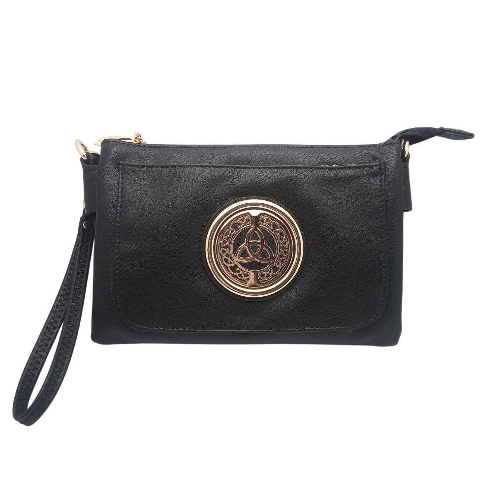 Celtic Trinity Knot Slip Pocket Bag- Black