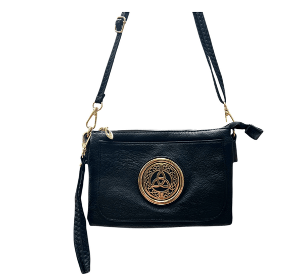 Celtic Trinity Knot Slip Pocket Bag - Black - The Celtic Gift Store - Handbags