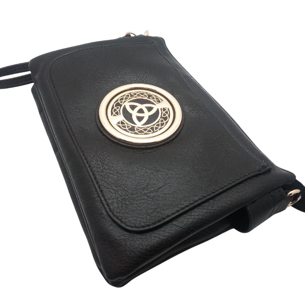 Celtic Trinity Knot Slip Pocket Bag- Black