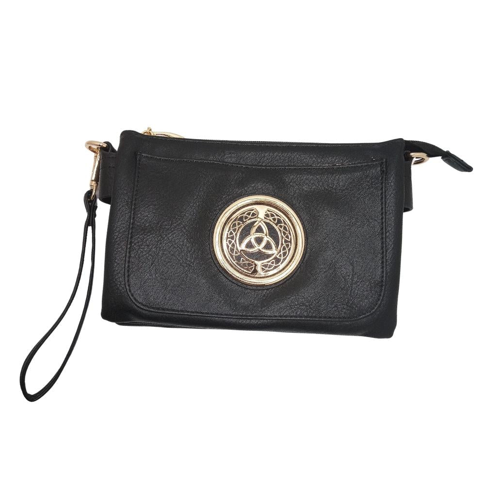 Celtic Trinity Knot Slip Pocket Bag- Black