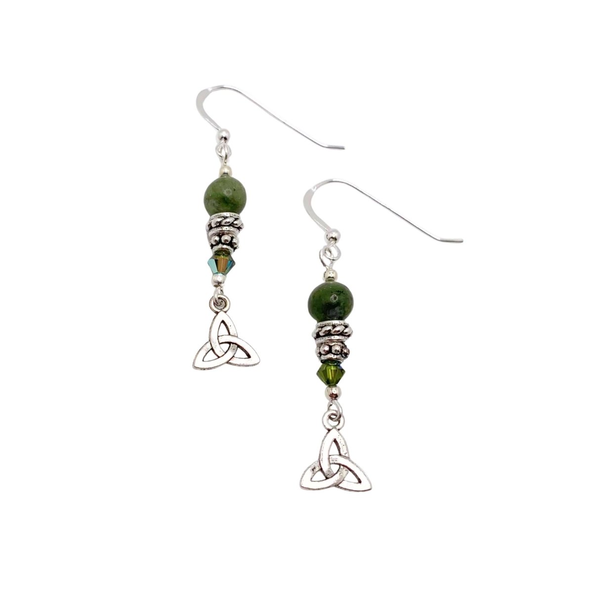 Celtic Trinity Knot with Connemara Earrings - The Celtic Gift Store - Jewelry