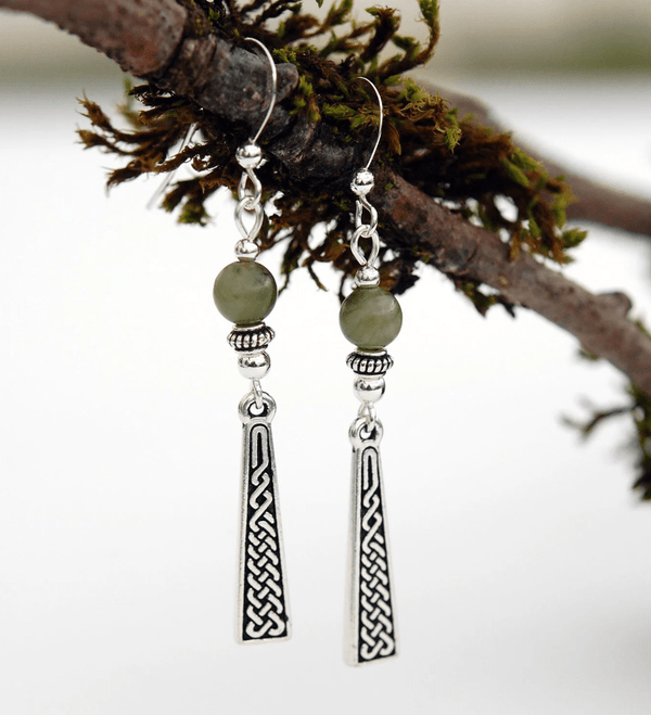 Celtic Wedge Knot with Connemara Marble - The Celtic Gift Store - Earrings