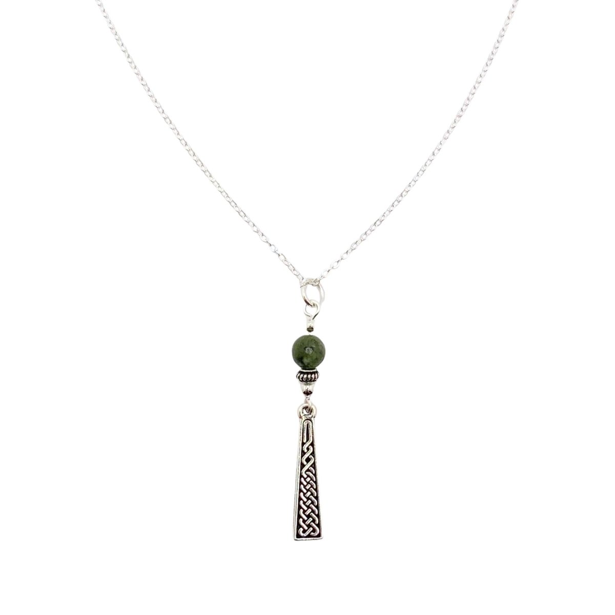 Celtic Wedge Knot with Connemara Marble Necklace - The Celtic Gift Store - Jewelry