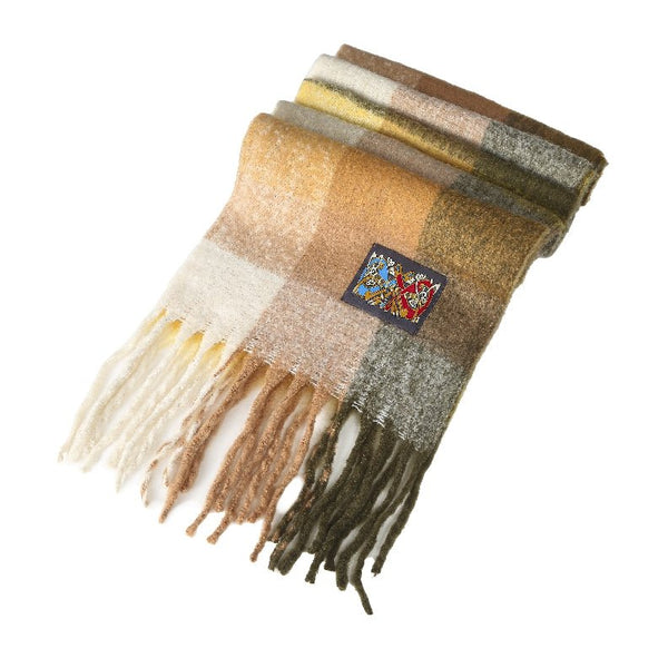 Check Scarf Green and Yellow 35x216cm - The Celtic Gift Store - 