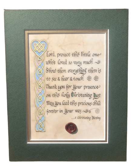 Christening Blessing 8x10 Matted Print - The Celtic Gift Store - Decor