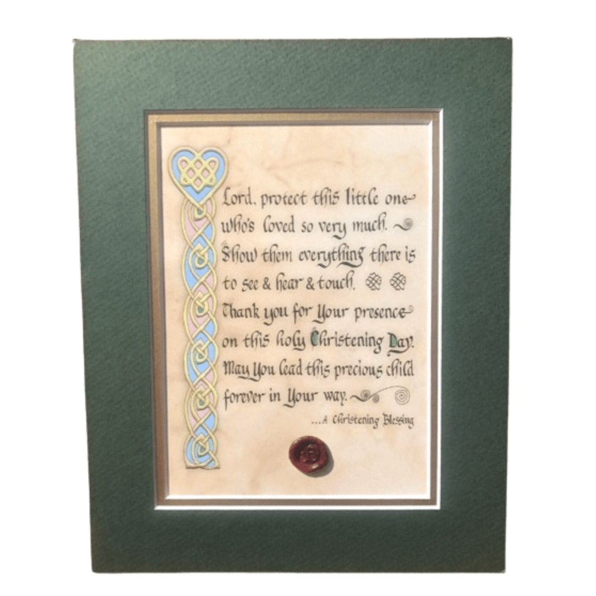 Christening Blessing 8x10 Matted Print - The Celtic Gift Store - Decor