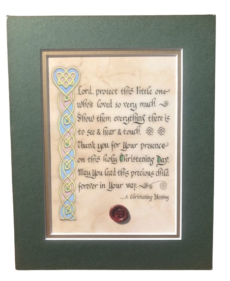 Christening Blessing 8x10 Matted Print