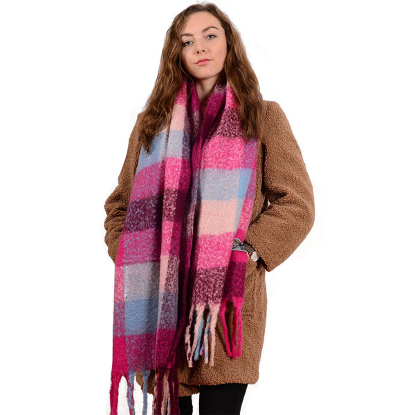 Chunky Scarf - Multi - Pinks - The Celtic Gift Store - Scarves & Shawls