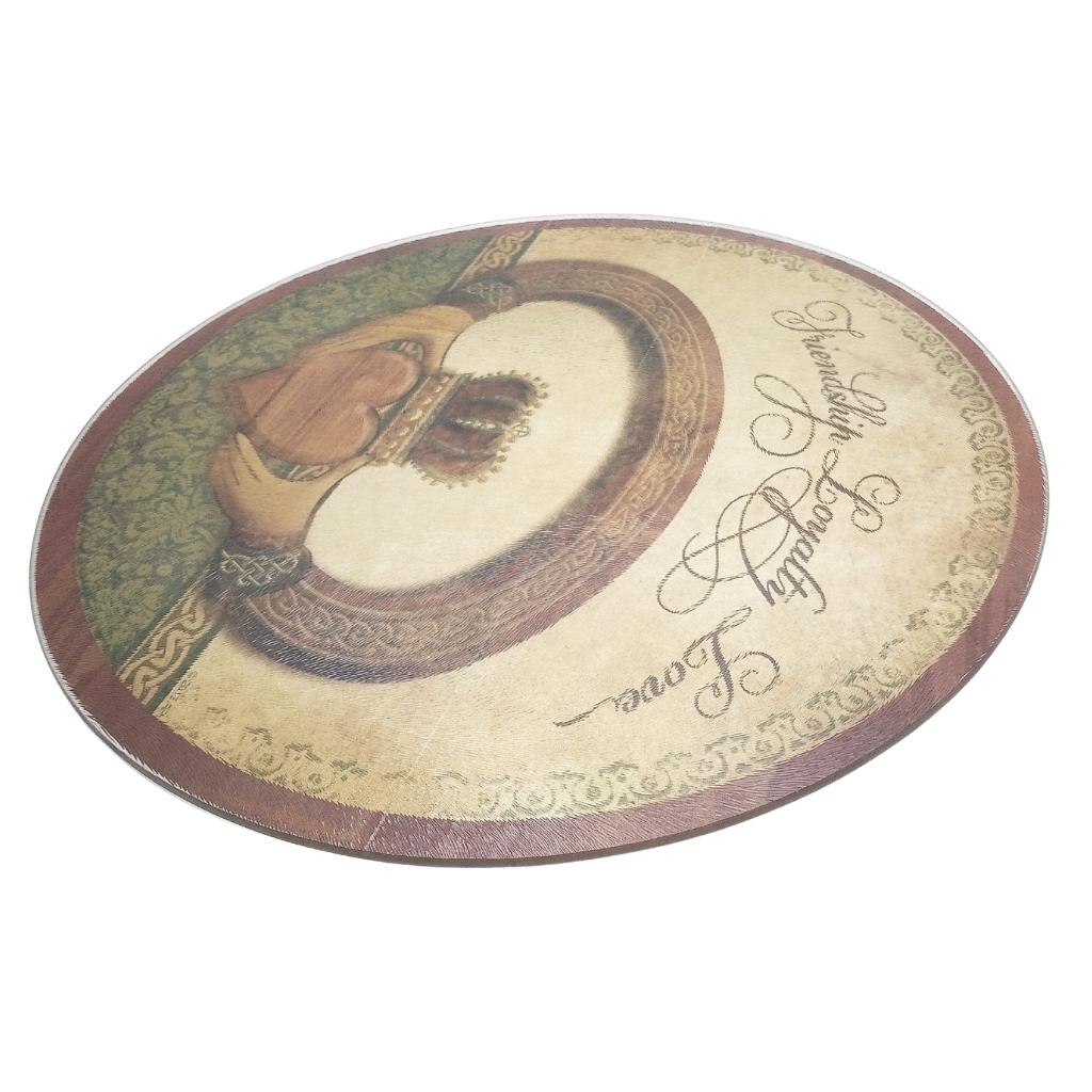 Circular Tempered Glass Irish Claddagh Cutting Board