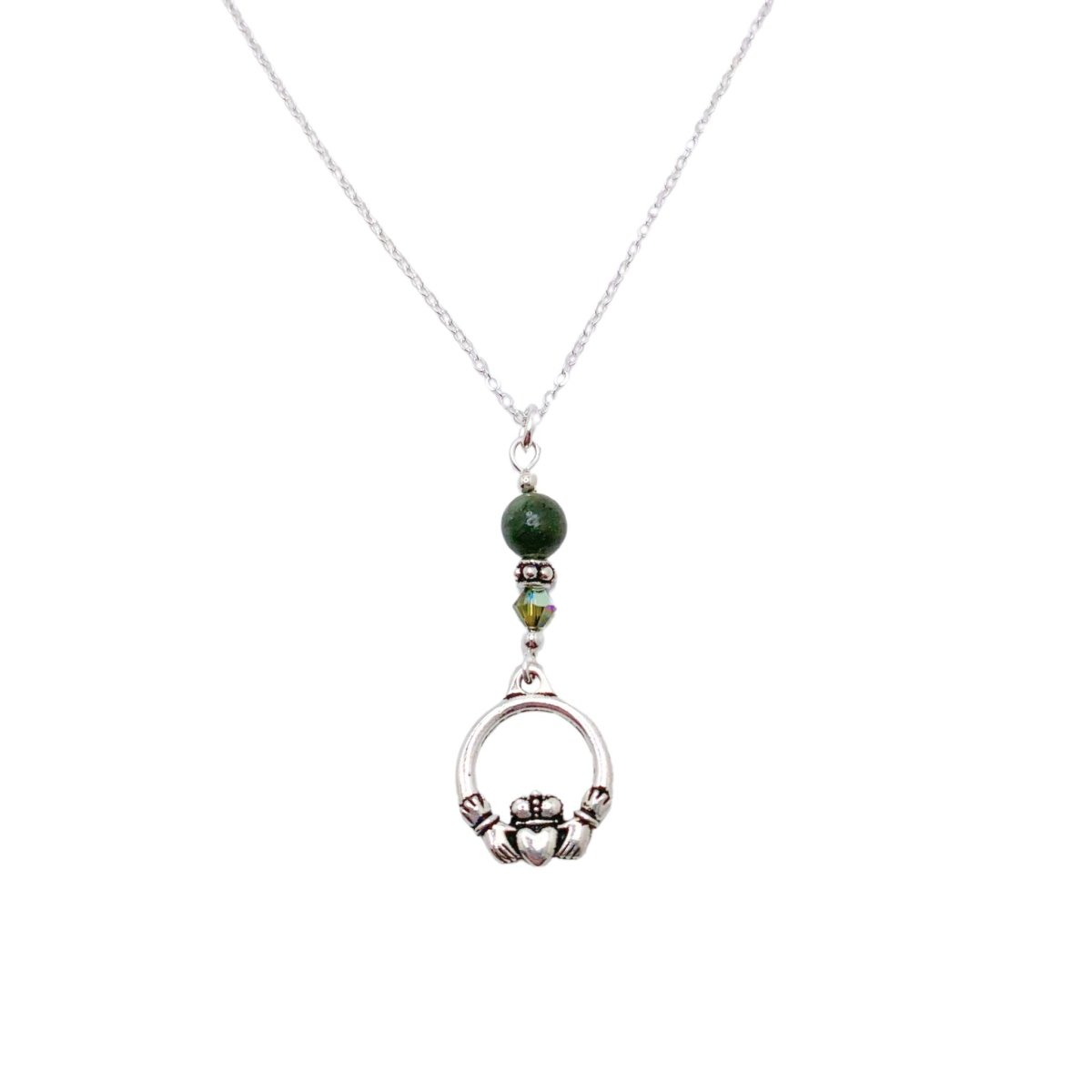 Claddagh Necklace with Connemara - The Celtic Gift Store - Jewelry